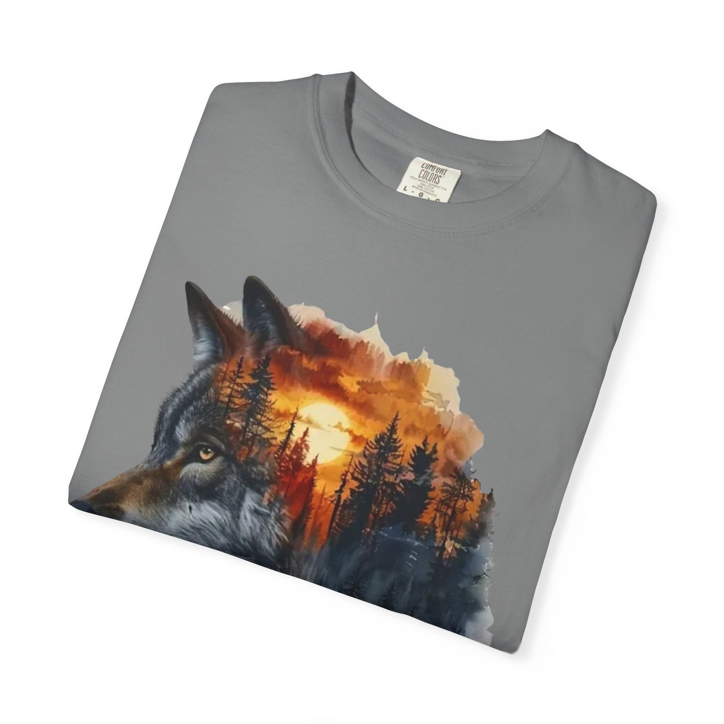 Wolf Reflection Garment-Dyed T-Shirt, Nature Tee, Wilderness Shirt, Animal Lover Clothing, Gift for Outdoorsy Friends