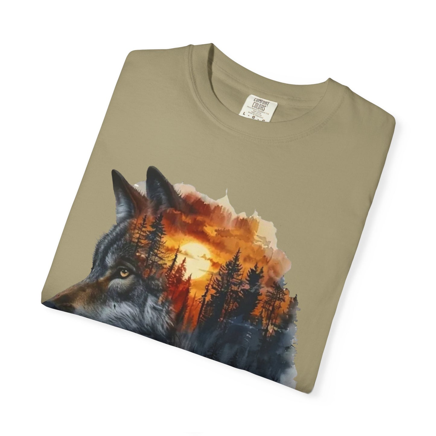 Wolf Reflection Garment-Dyed T-Shirt, Nature Tee, Wilderness Shirt, Animal Lover Clothing, Gift for Outdoorsy Friends