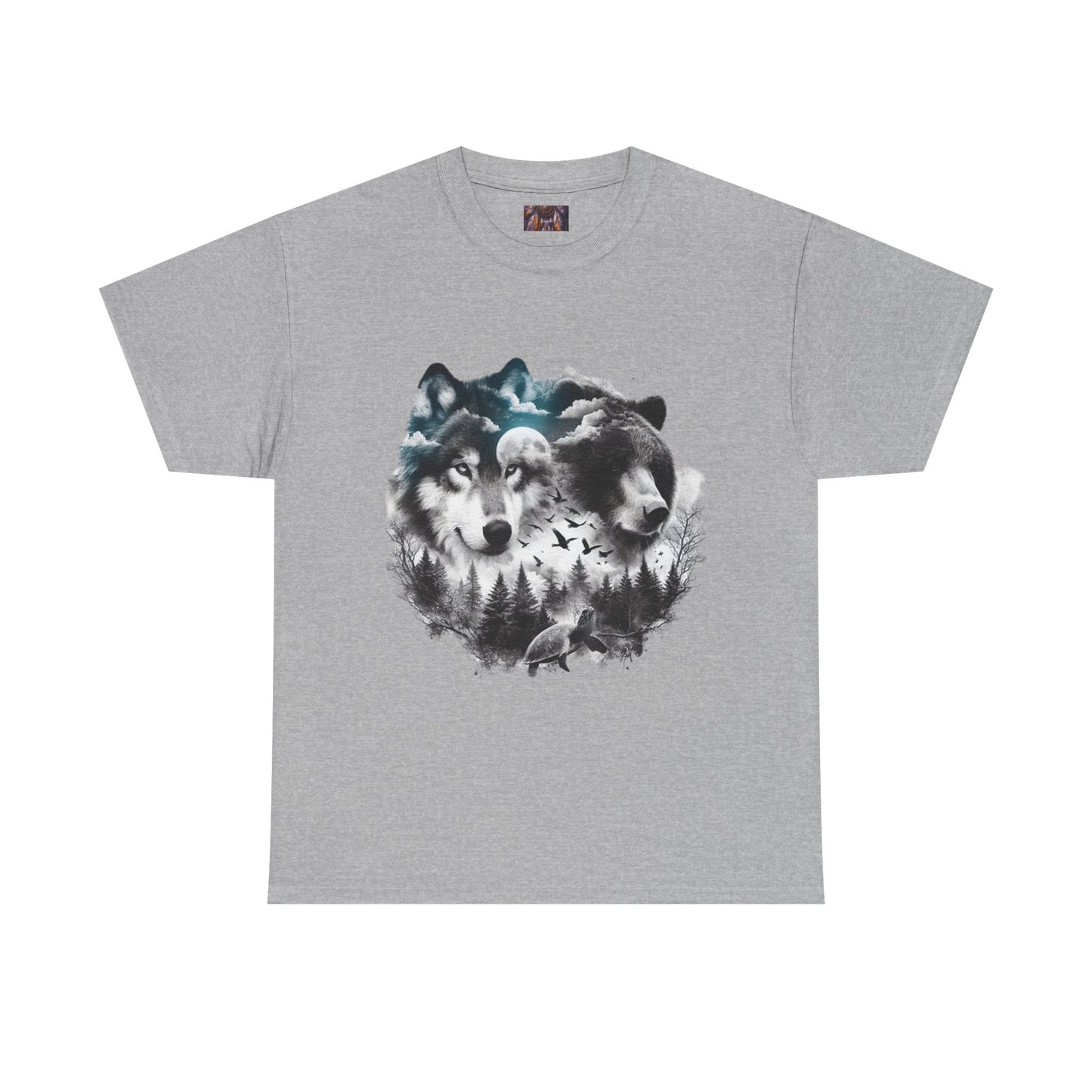 Wolf Spirit Unisex Heavy Cotton Tee - Nature Lover Gift, Wildlife T-Shirt, Adventure Apparel, Unisex Graphic Tee, Outdoor Enthusiast Wear