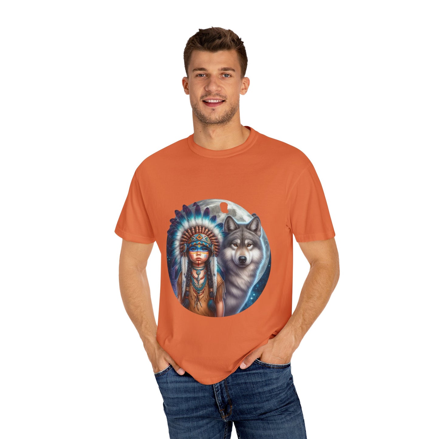 Garment-Dyed T-Shirt featuring Indigenous Art - Every Child Matters, Unisex Tee, Bohemian Style Top, Eco-Friendly Fashion, Unique Gift Idea