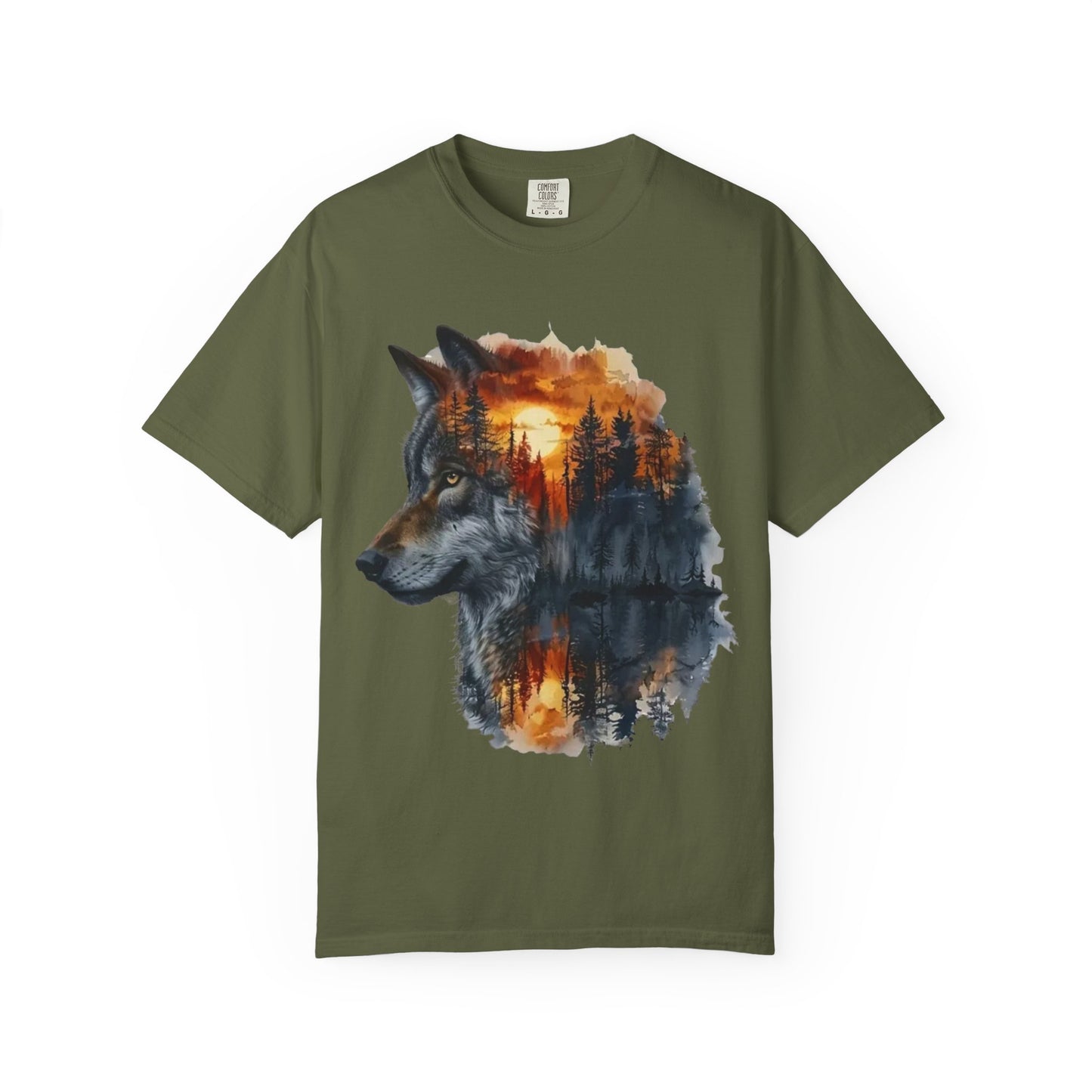 Wolf Reflection Garment-Dyed T-Shirt, Nature Tee, Wilderness Shirt, Animal Lover Clothing, Gift for Outdoorsy Friends