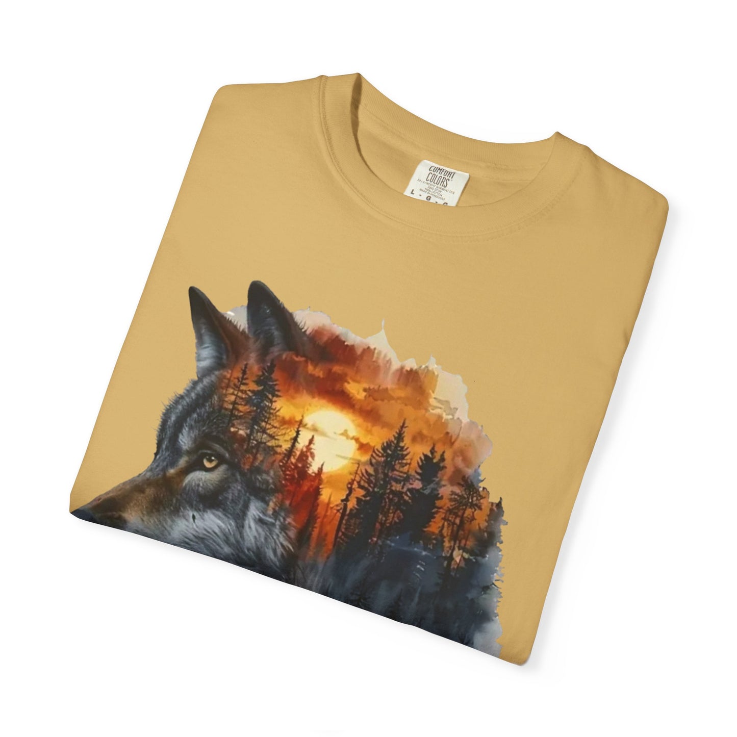 Wolf Reflection Garment-Dyed T-Shirt, Nature Tee, Wilderness Shirt, Animal Lover Clothing, Gift for Outdoorsy Friends