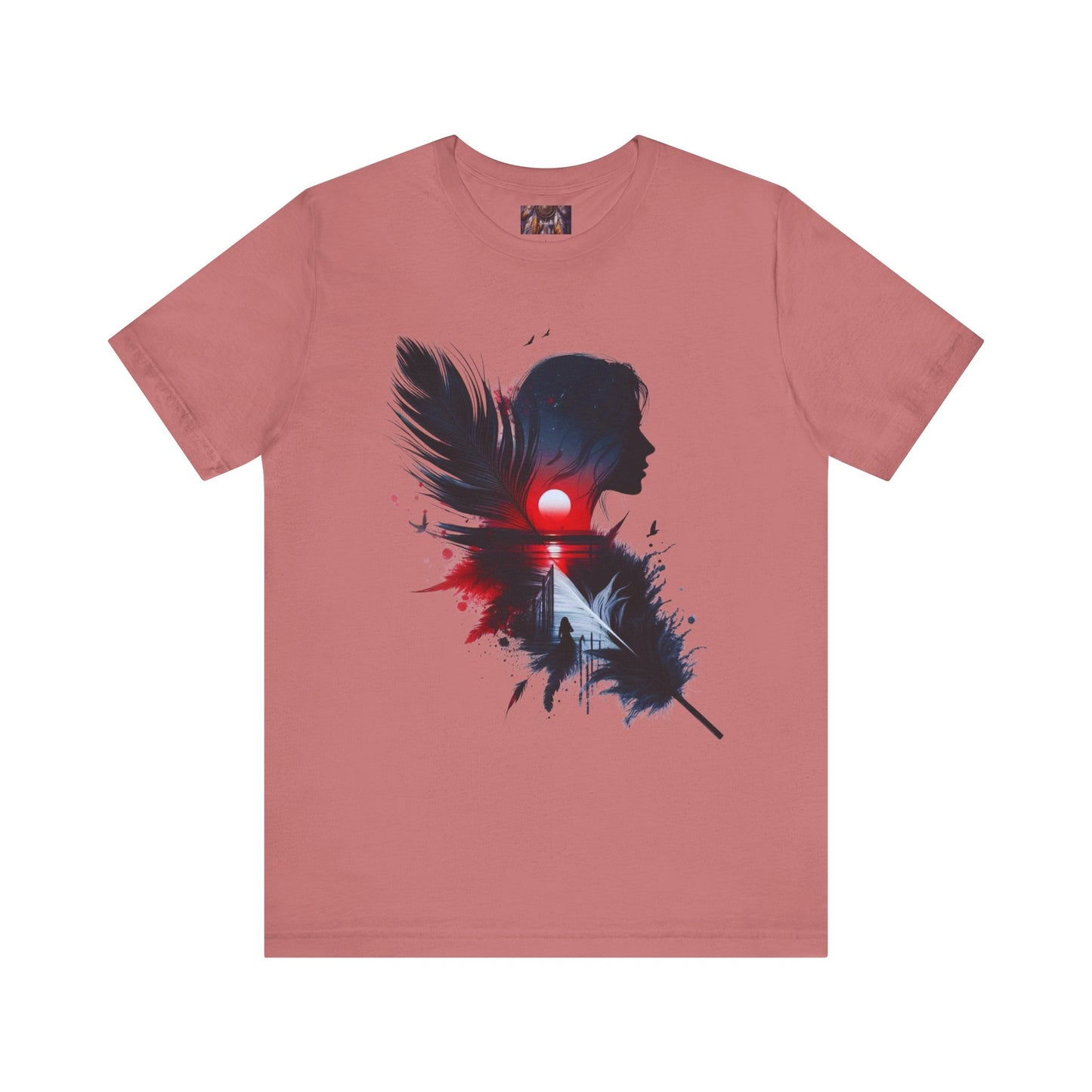 Artistic Unisex Tee with Feather Design, Casual Wear, Gift for Him or Her, Inspired Tee, Everyday Comfort