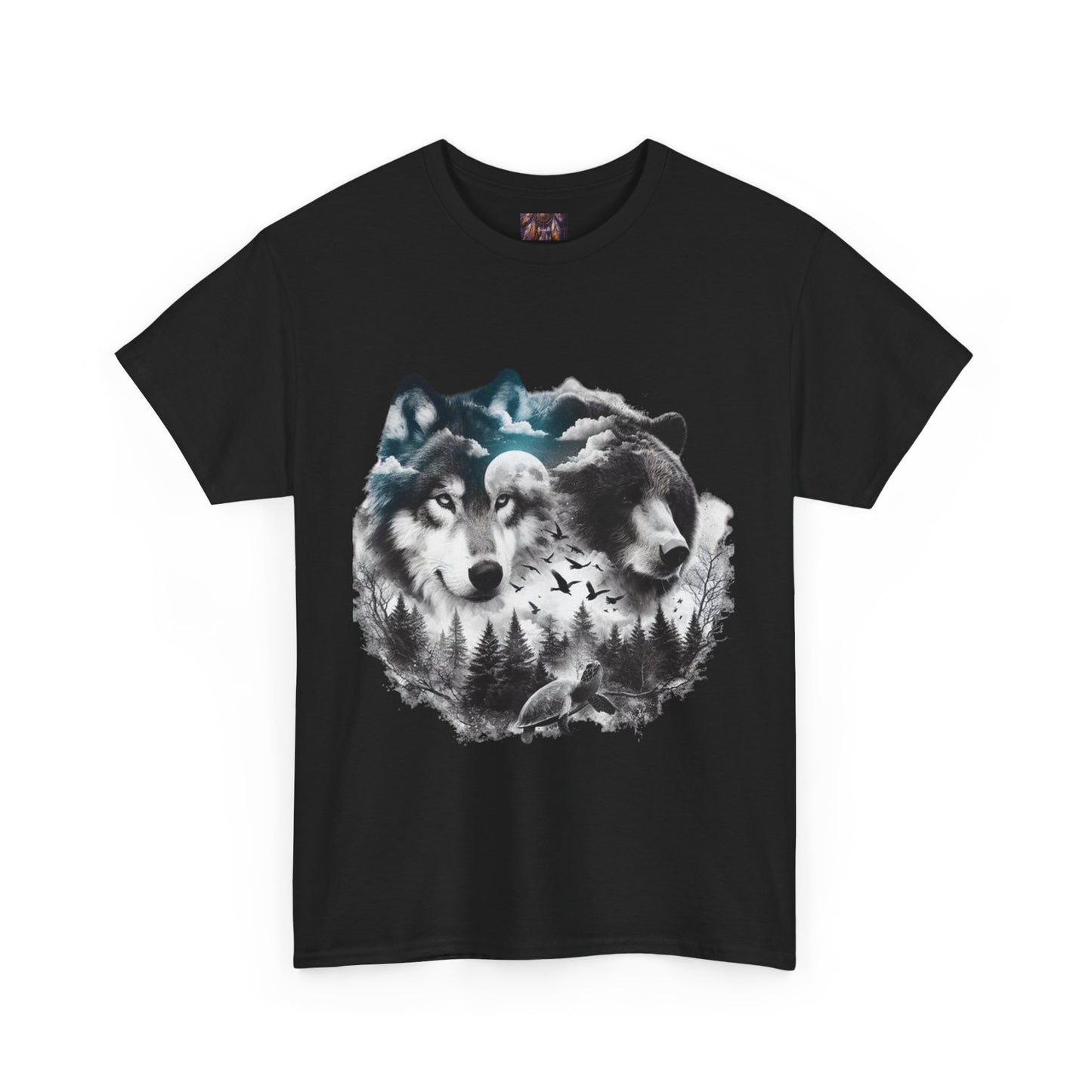 Wolf Spirit Unisex Heavy Cotton Tee - Nature Lover Gift, Wildlife T-Shirt, Adventure Apparel, Unisex Graphic Tee, Outdoor Enthusiast Wear
