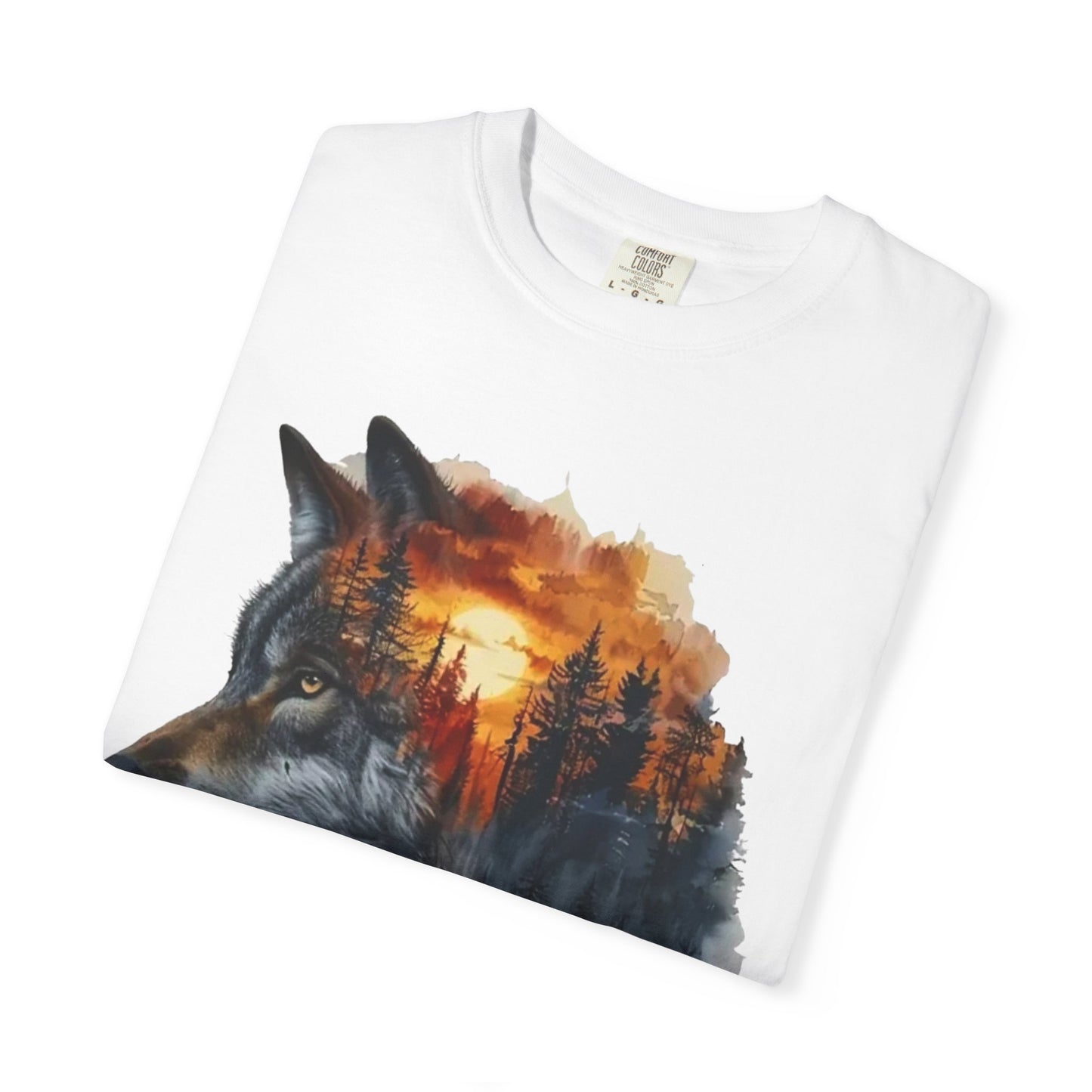 Wolf Reflection Garment-Dyed T-Shirt, Nature Tee, Wilderness Shirt, Animal Lover Clothing, Gift for Outdoorsy Friends