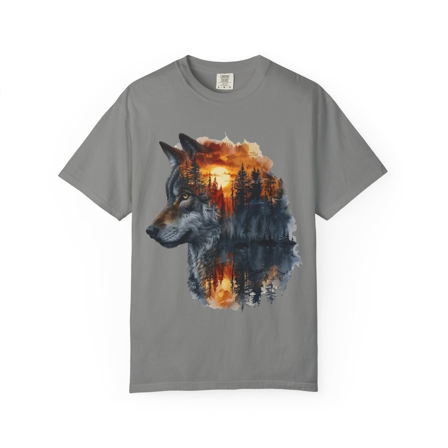 Wolf Reflection Garment-Dyed T-Shirt, Nature Tee, Wilderness Shirt, Animal Lover Clothing, Gift for Outdoorsy Friends