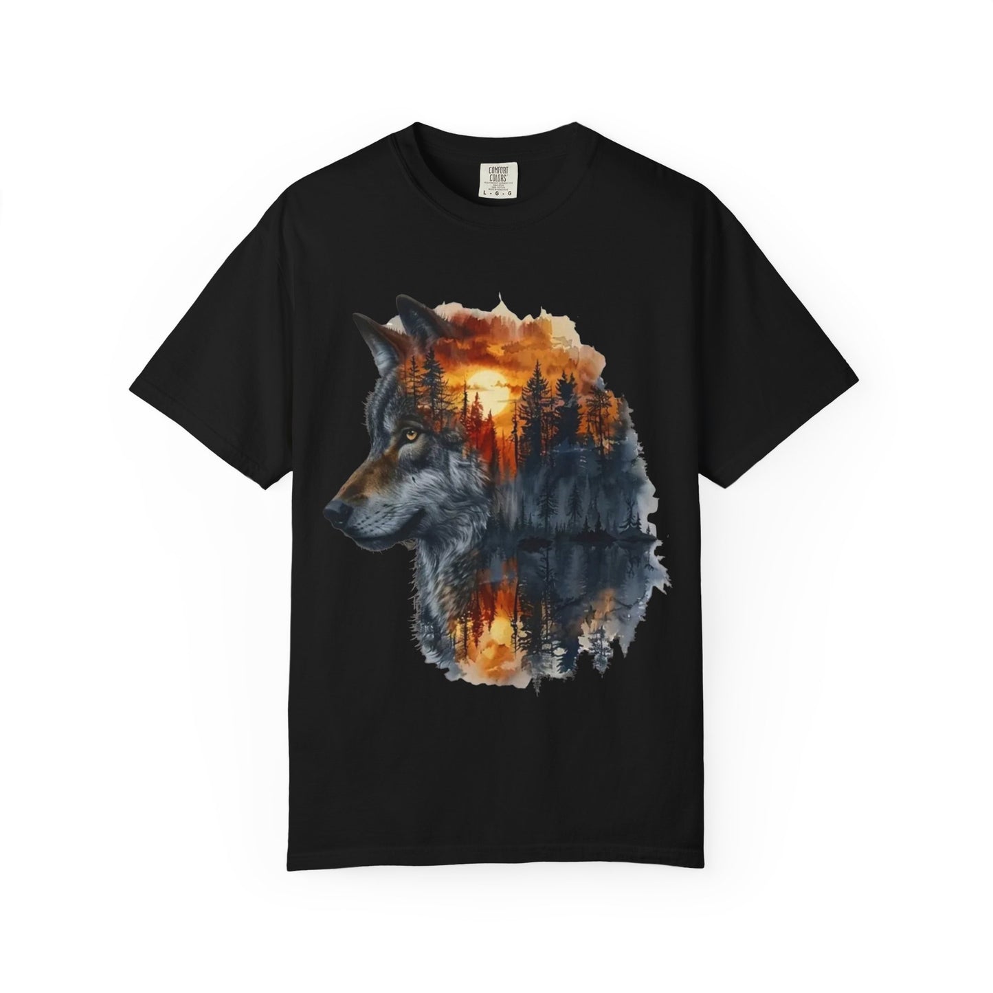 Wolf Reflection Garment-Dyed T-Shirt, Nature Tee, Wilderness Shirt, Animal Lover Clothing, Gift for Outdoorsy Friends