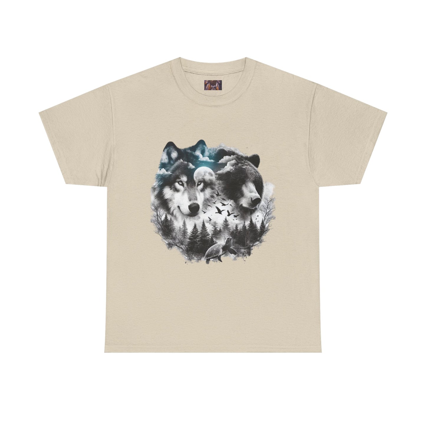 Wolf Spirit Unisex Heavy Cotton Tee - Nature Lover Gift, Wildlife T-Shirt, Adventure Apparel, Unisex Graphic Tee, Outdoor Enthusiast Wear