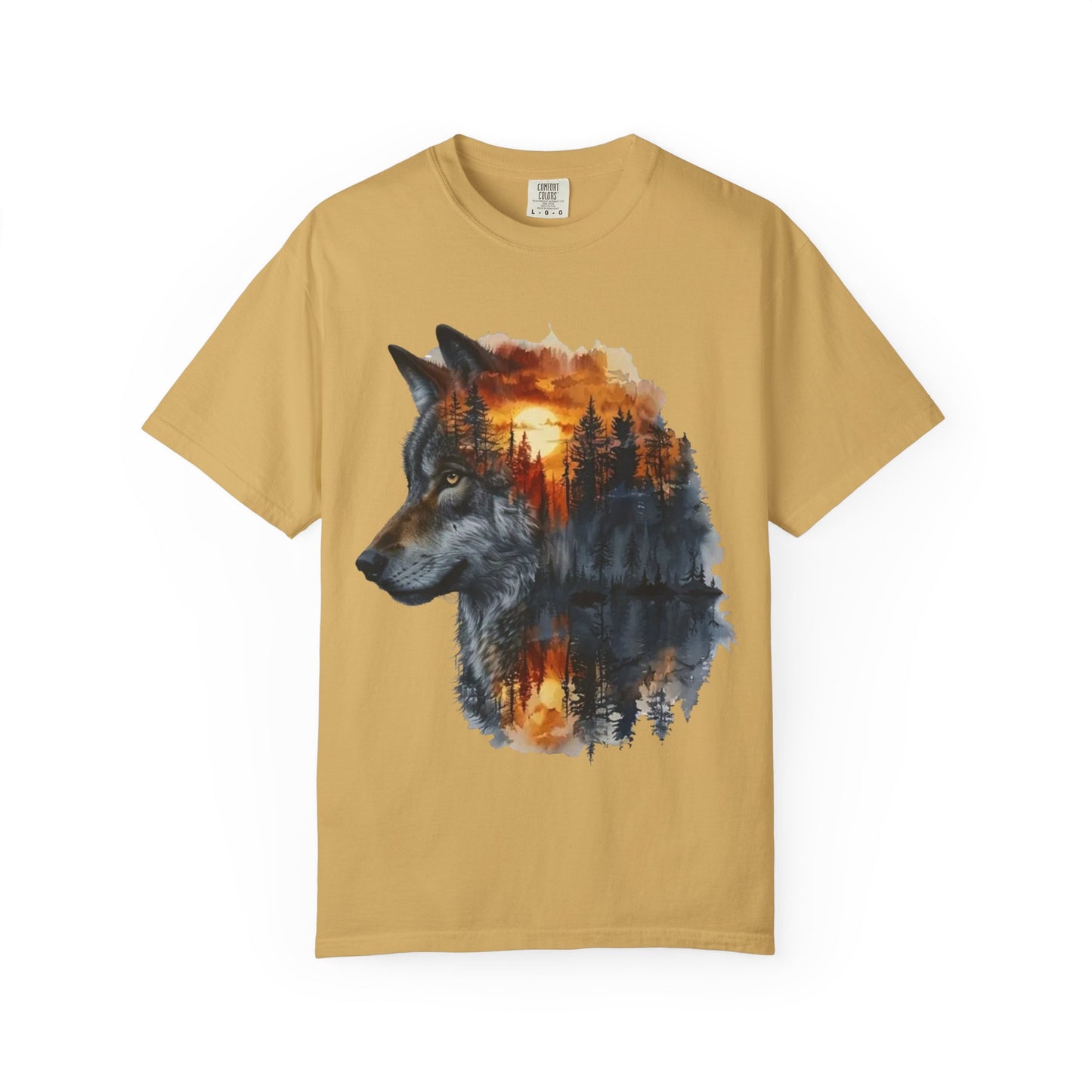 Wolf Reflection Garment-Dyed T-Shirt, Nature Tee, Wilderness Shirt, Animal Lover Clothing, Gift for Outdoorsy Friends