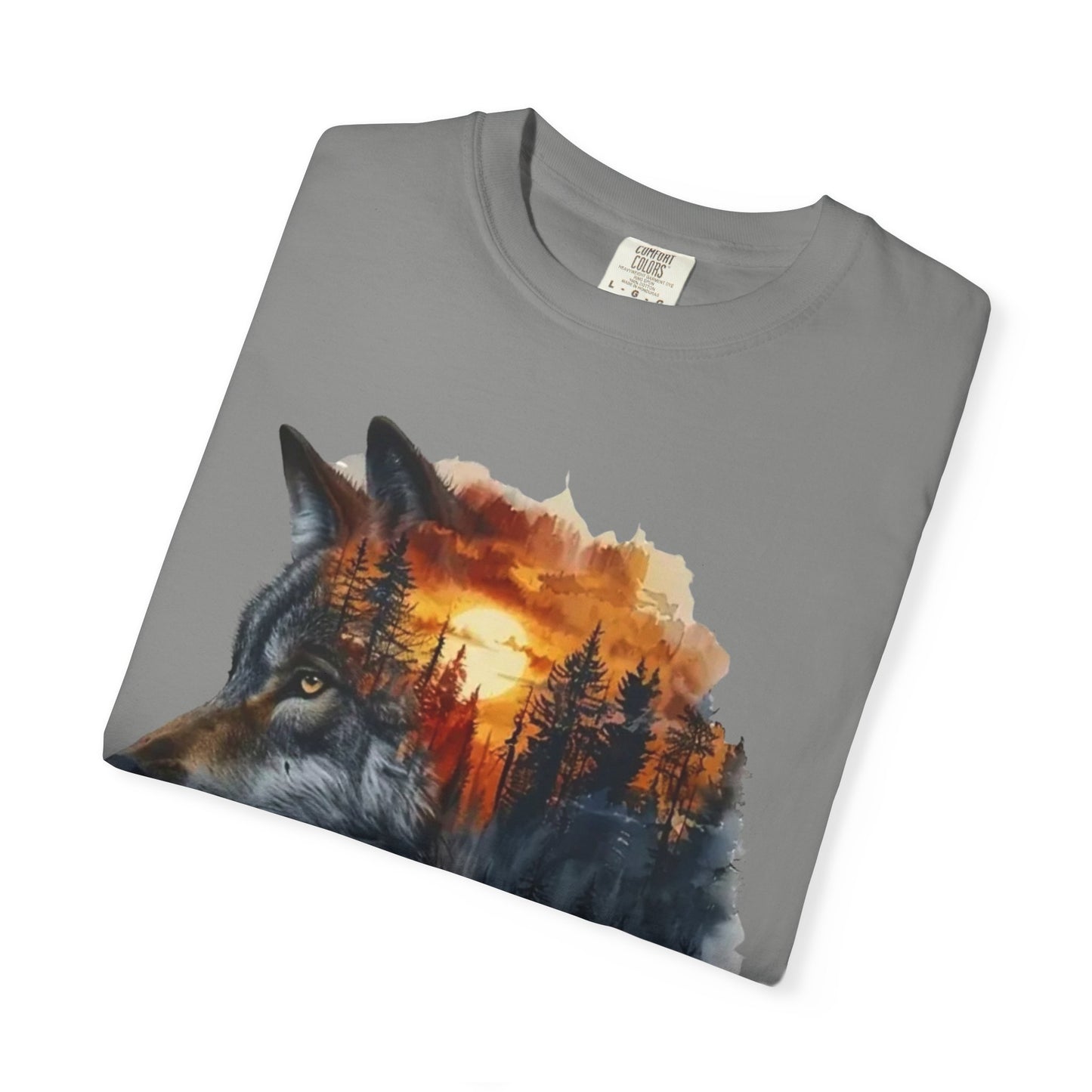 Wolf Reflection Garment-Dyed T-Shirt, Nature Tee, Wilderness Shirt, Animal Lover Clothing, Gift for Outdoorsy Friends