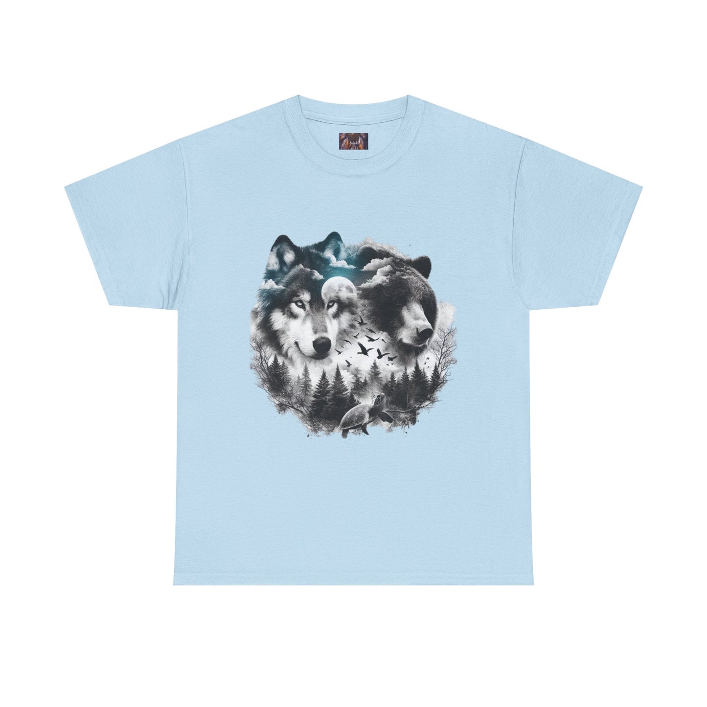 Wolf Spirit Unisex Heavy Cotton Tee - Nature Lover Gift, Wildlife T-Shirt, Adventure Apparel, Unisex Graphic Tee, Outdoor Enthusiast Wear