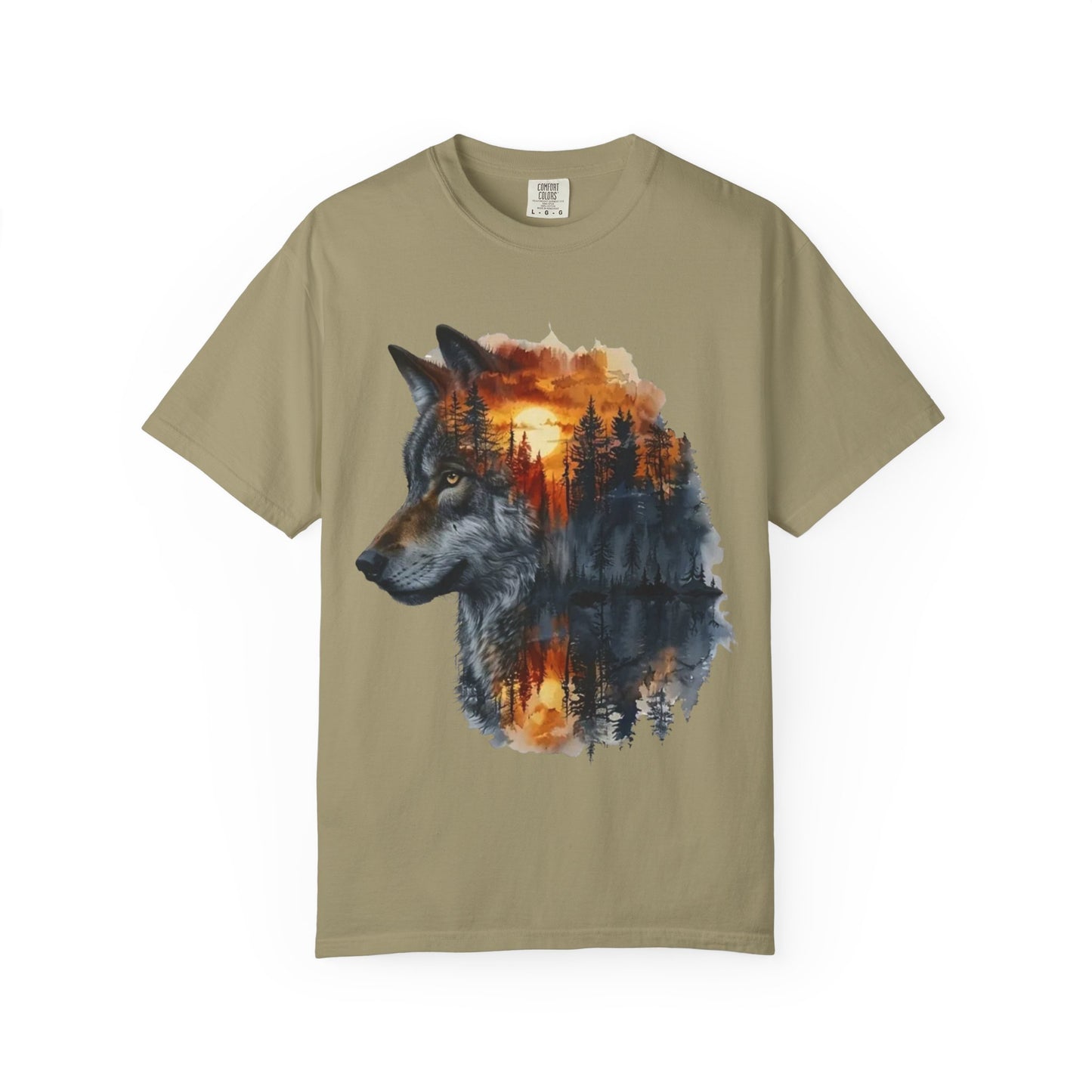 Wolf Reflection Garment-Dyed T-Shirt, Nature Tee, Wilderness Shirt, Animal Lover Clothing, Gift for Outdoorsy Friends
