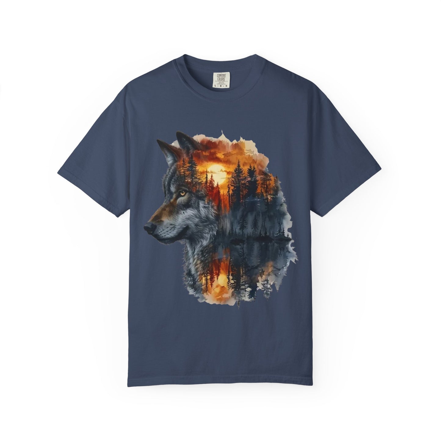 Wolf Reflection Garment-Dyed T-Shirt, Nature Tee, Wilderness Shirt, Animal Lover Clothing, Gift for Outdoorsy Friends