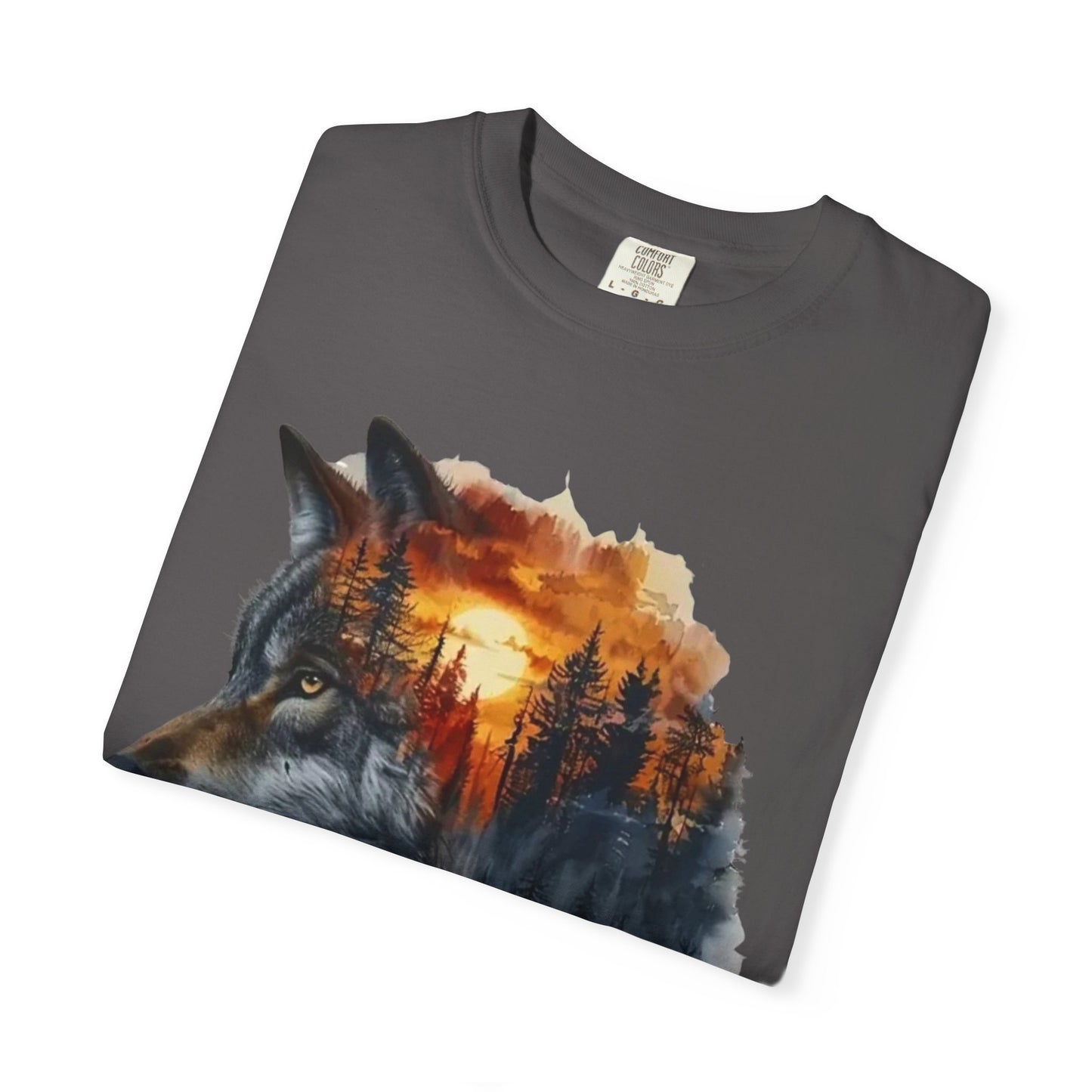 Wolf Reflection Garment-Dyed T-Shirt, Nature Tee, Wilderness Shirt, Animal Lover Clothing, Gift for Outdoorsy Friends