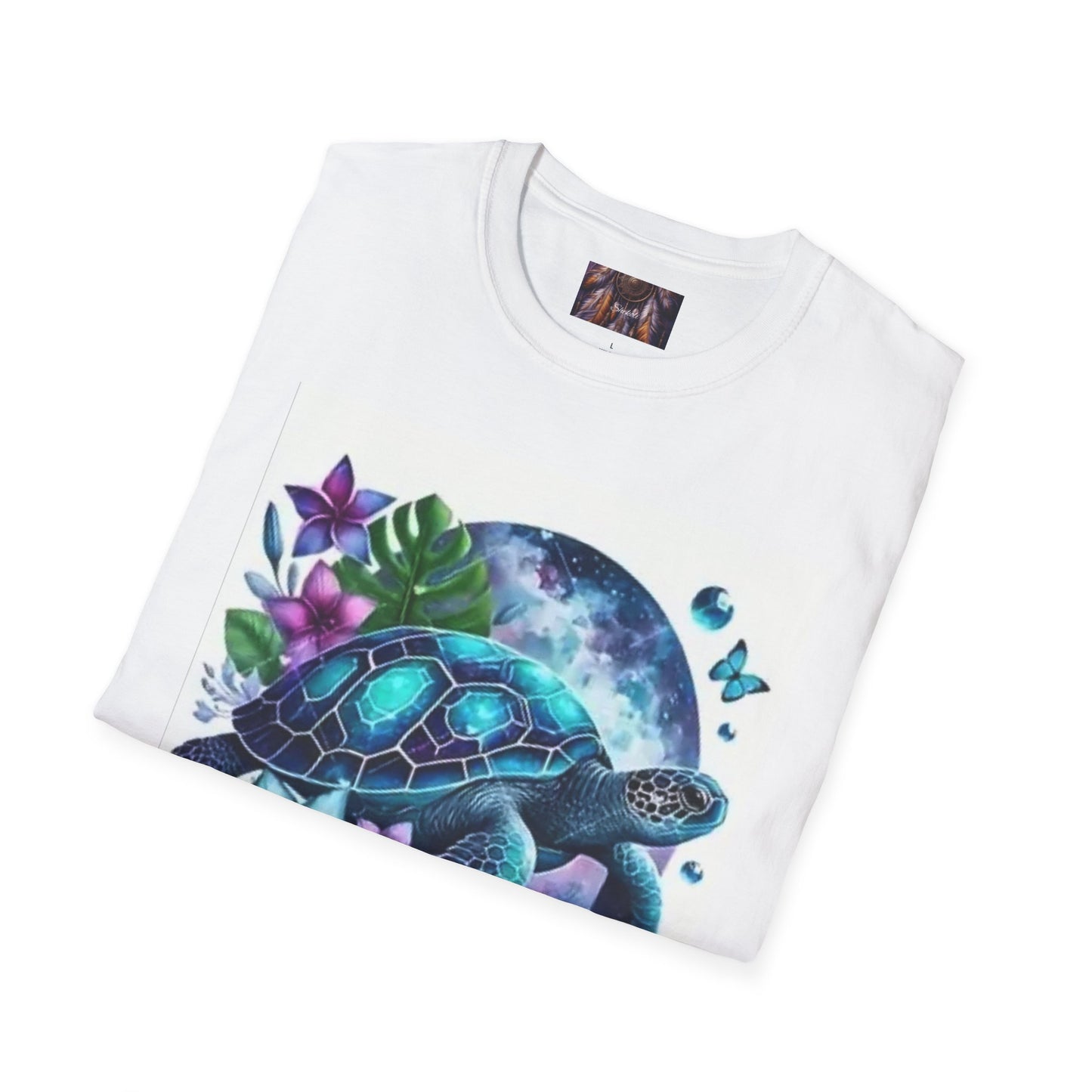 Ocean-Inspired Turtle T-Shirt, Casual Tee, Nature Lover Gift, Beachwear, Summer Fashion, Unisex Softstyle Tee