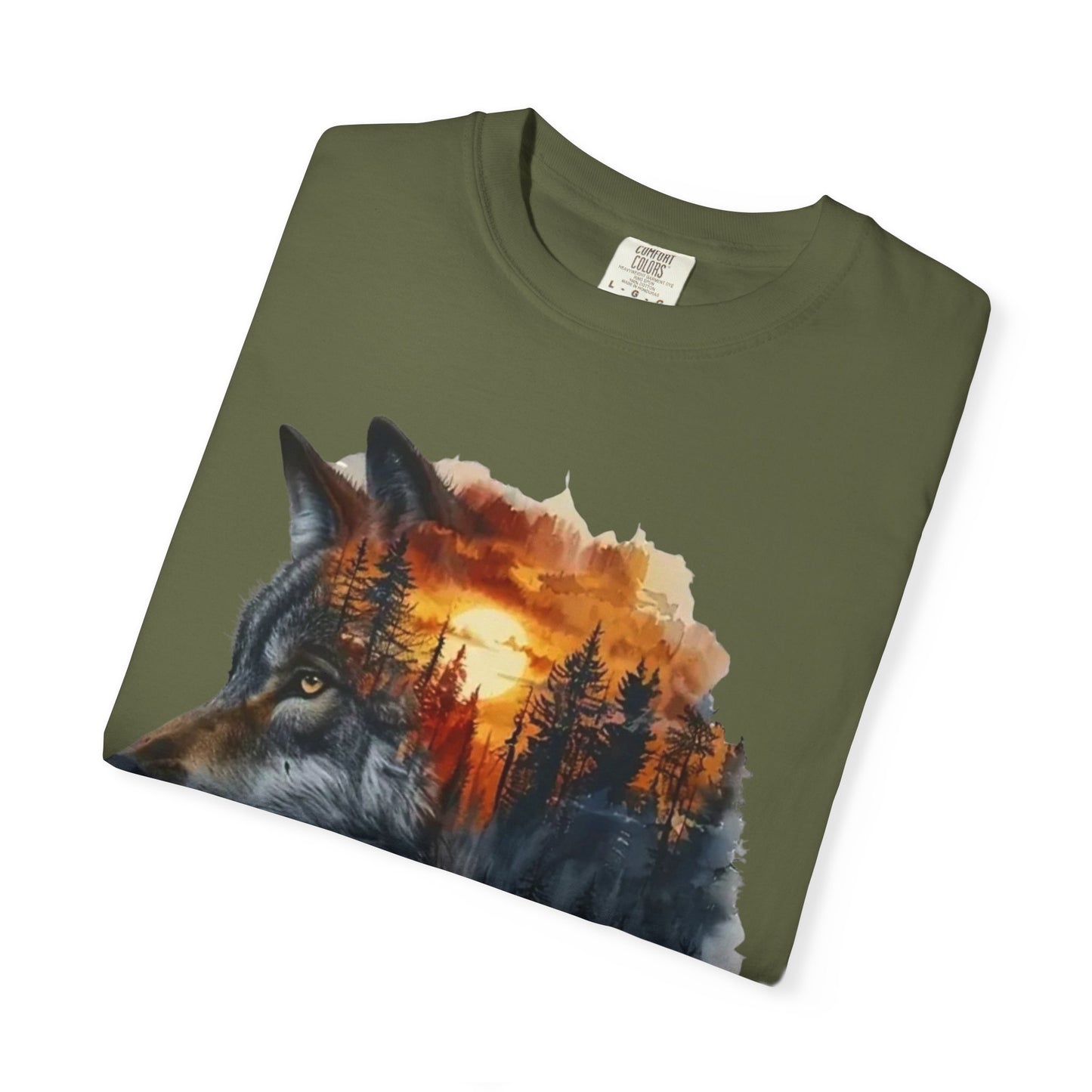 Wolf Reflection Garment-Dyed T-Shirt, Nature Tee, Wilderness Shirt, Animal Lover Clothing, Gift for Outdoorsy Friends