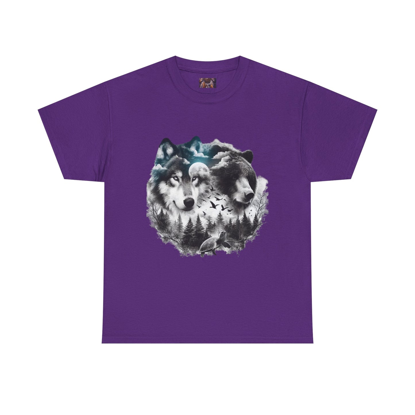 Wolf Spirit Unisex Heavy Cotton Tee - Nature Lover Gift, Wildlife T-Shirt, Adventure Apparel, Unisex Graphic Tee, Outdoor Enthusiast Wear