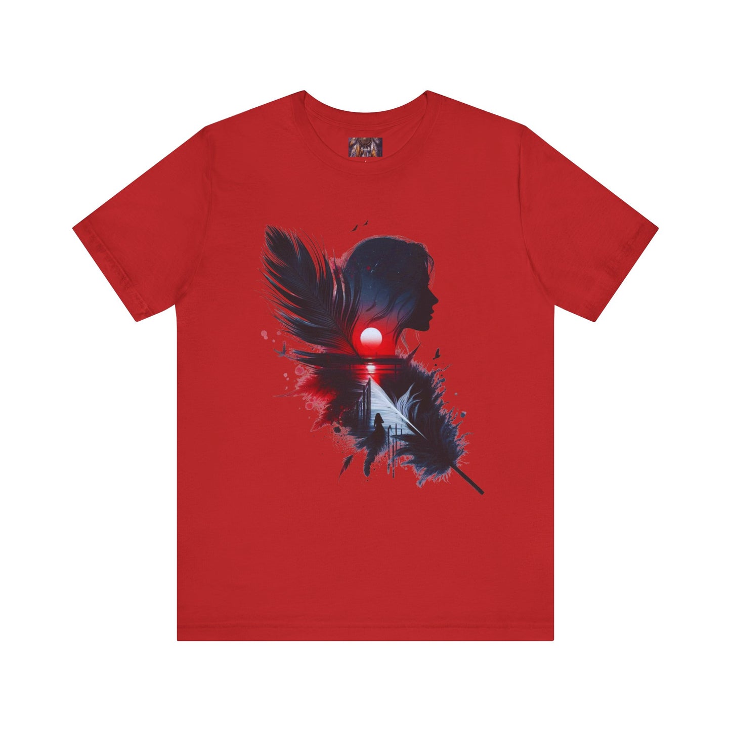 Artistic Unisex Tee with Feather Design, Casual Wear, Gift for Him or Her, Inspired Tee, Everyday Comfort