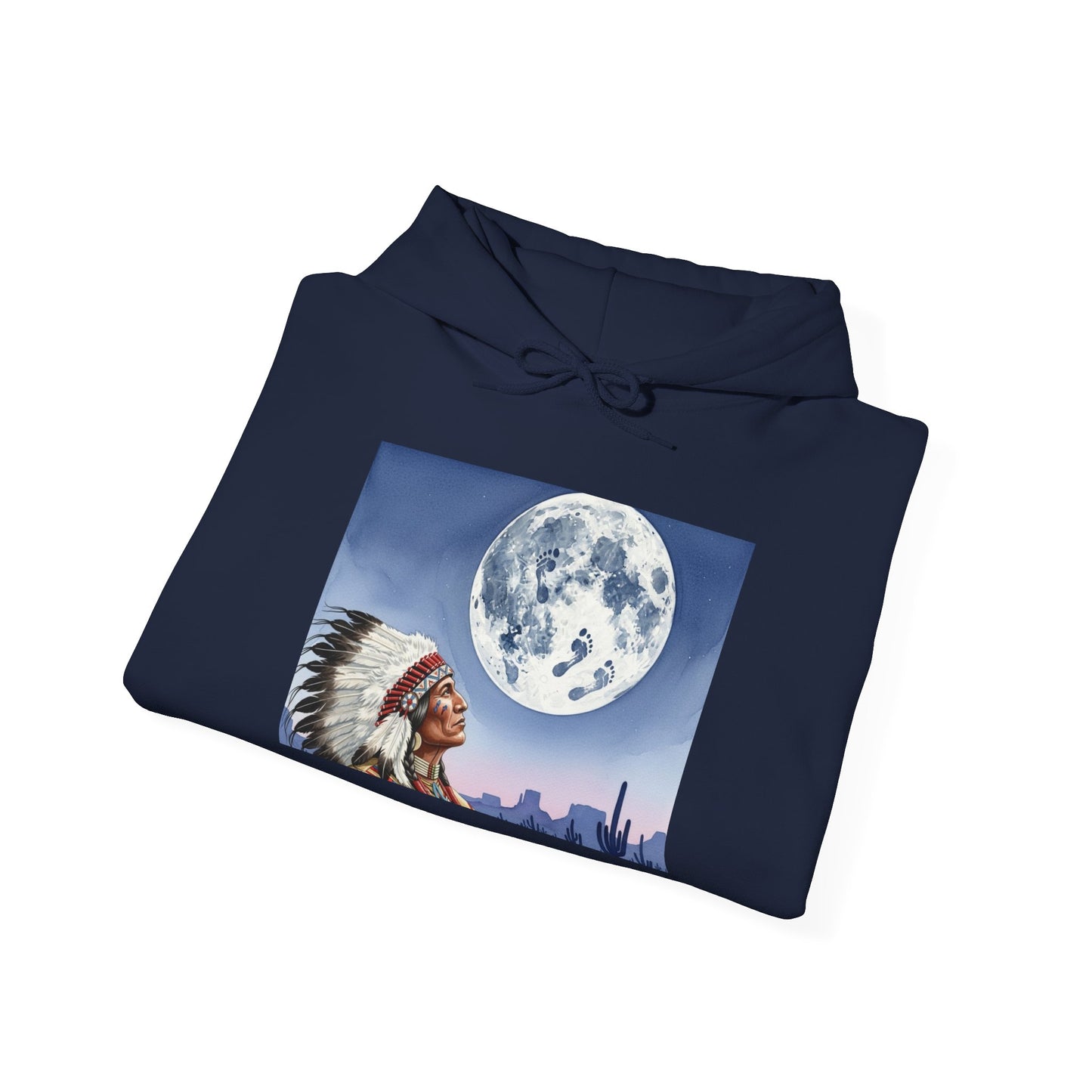 Moonlit Wisdom Hoodie: Embrace Adventure, Native American Art Sweatshirt, Inspirational Gift, Casual Wear, Unisex Hoodie