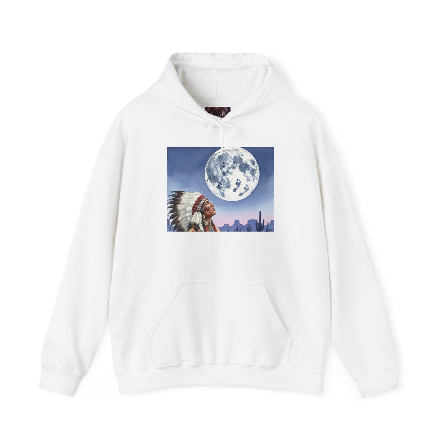 Moonlit Wisdom Hoodie: Embrace Adventure, Native American Art Sweatshirt, Inspirational Gift, Casual Wear, Unisex Hoodie