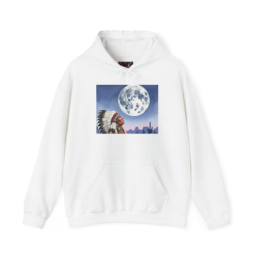 Moonlit Wisdom Hoodie: Embrace Adventure, Native American Art Sweatshirt, Inspirational Gift, Casual Wear, Unisex Hoodie