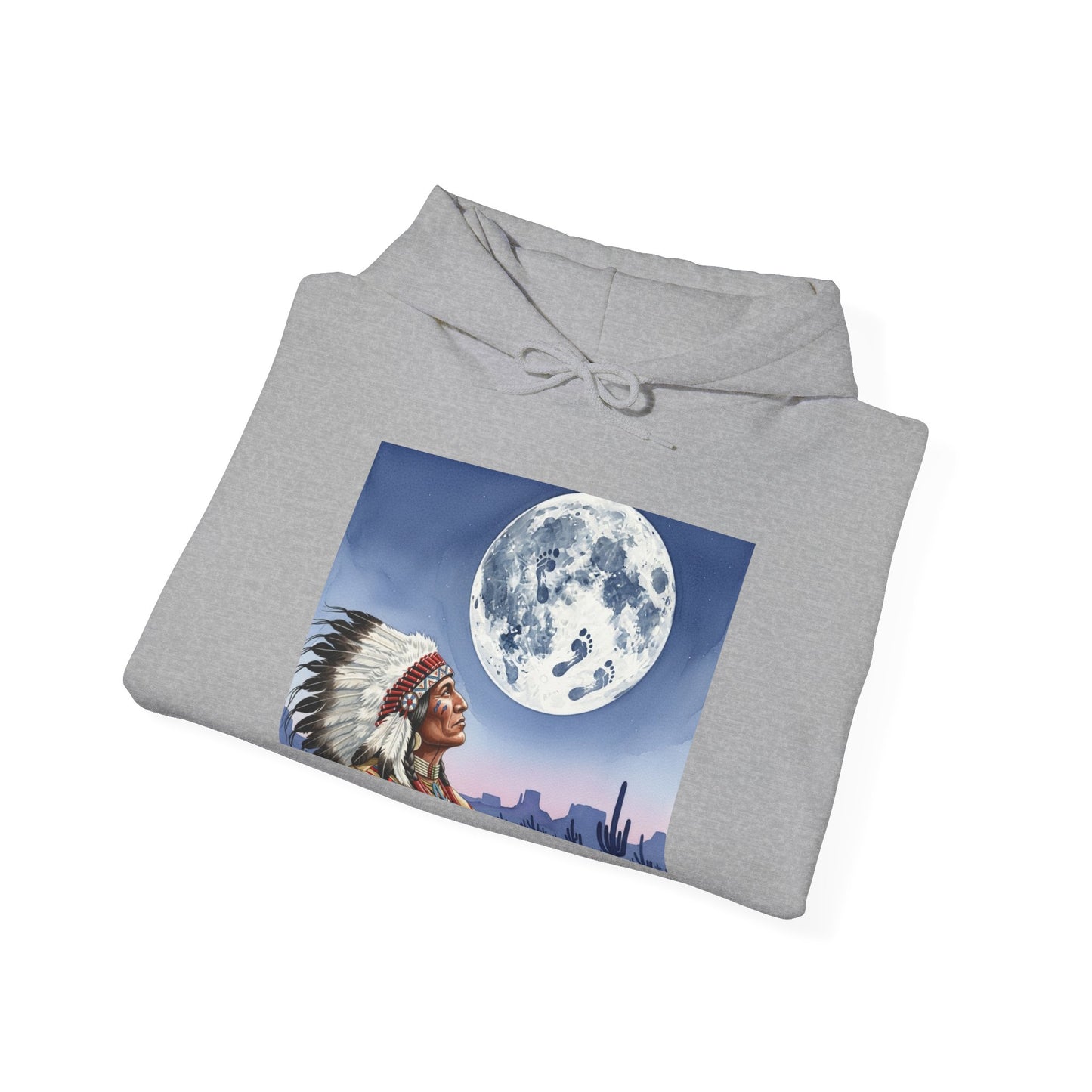 Moonlit Wisdom Hoodie: Embrace Adventure, Native American Art Sweatshirt, Inspirational Gift, Casual Wear, Unisex Hoodie