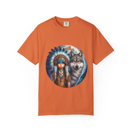 Garment-Dyed T-Shirt featuring Indigenous Art - Every Child Matters, Unisex Tee, Bohemian Style Top, Eco-Friendly Fashion, Unique Gift Idea