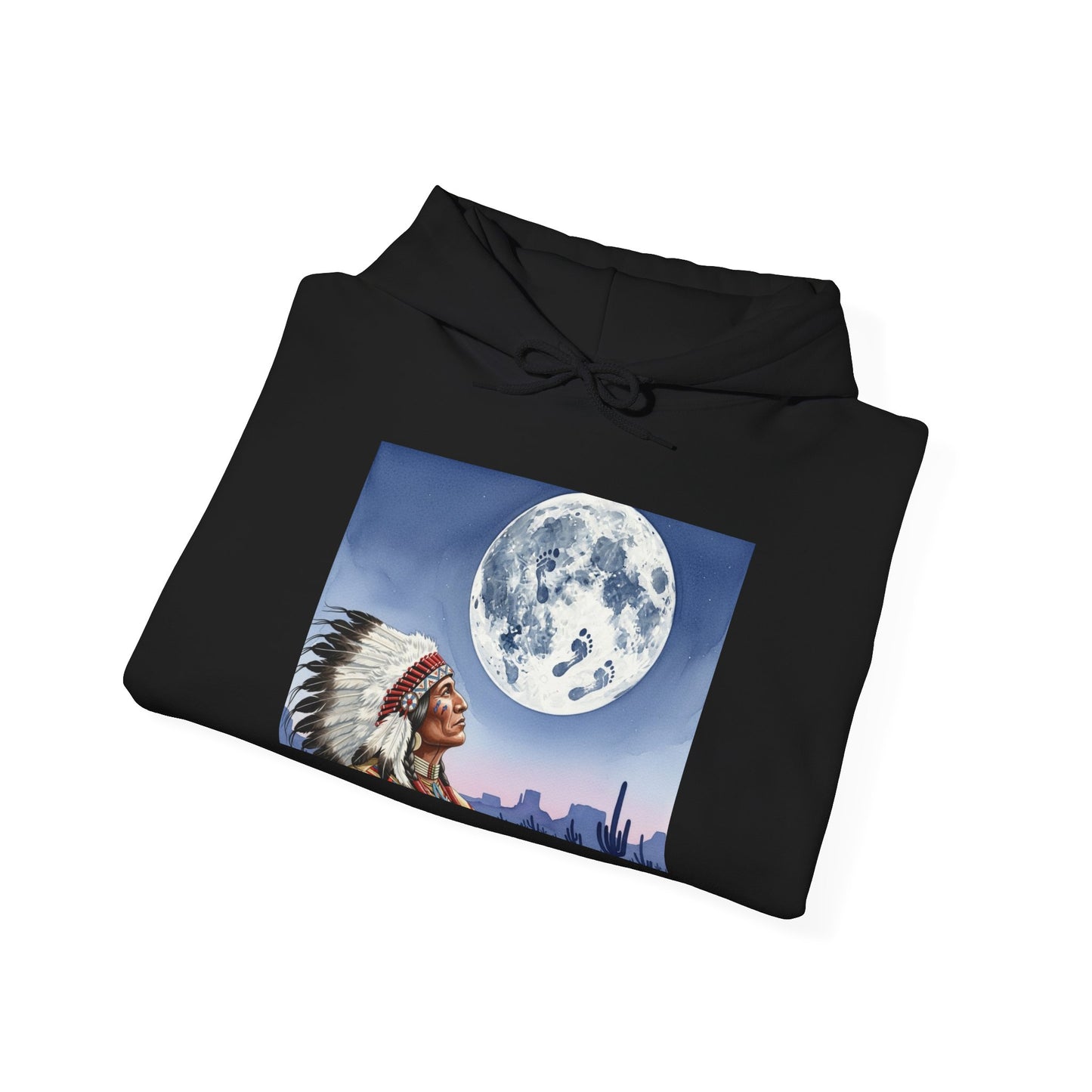 Moonlit Wisdom Hoodie: Embrace Adventure, Native American Art Sweatshirt, Inspirational Gift, Casual Wear, Unisex Hoodie