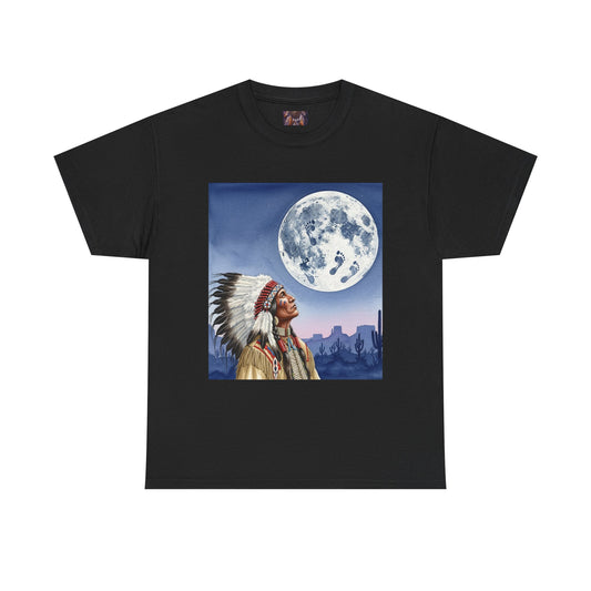 Inspirational Graphic Tee, Unisex Heavy Cotton Tee for Dreamers, Motivational T-Shirt, Moon and Sky Quote Shirt, Gift for Nature Lovers