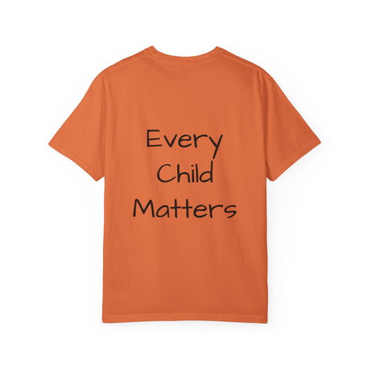 Garment-Dyed T-Shirt featuring Indigenous Art - Every Child Matters, Unisex Tee, Bohemian Style Top, Eco-Friendly Fashion, Unique Gift Idea
