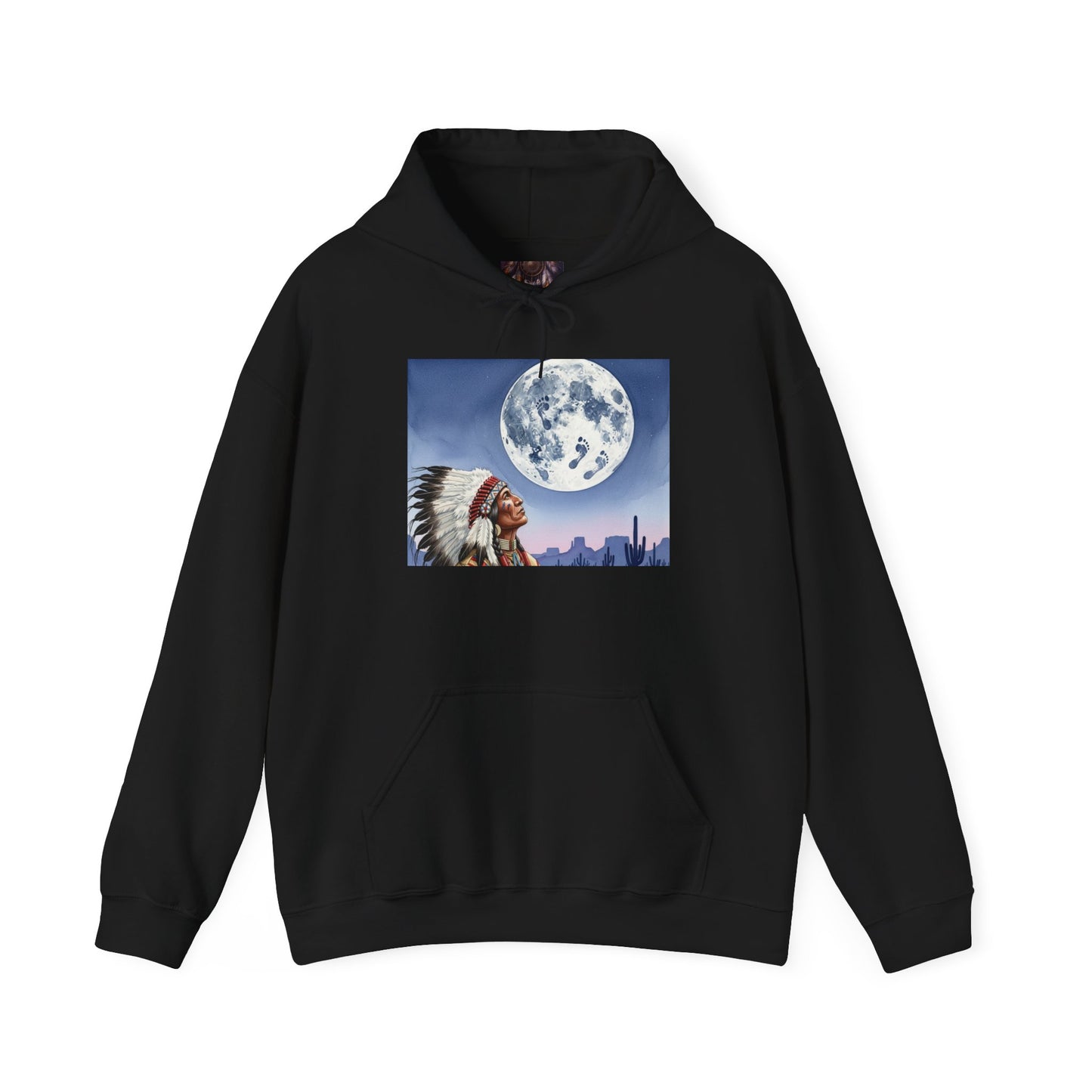 Moonlit Wisdom Hoodie: Embrace Adventure, Native American Art Sweatshirt, Inspirational Gift, Casual Wear, Unisex Hoodie