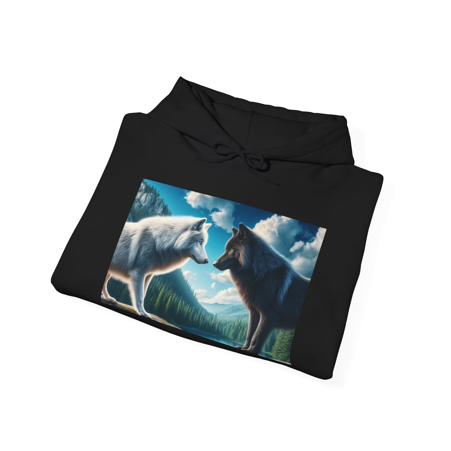 Wolf Confrontation Hoodie - Cozy Unisex Pullover for Nature Lovers, Perfect Gift for Wildlife Enthusiasts, Winter Wear, Outdoor [...]