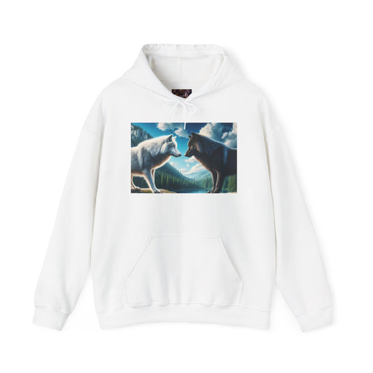 Wolf Confrontation Hoodie - Cozy Unisex Pullover for Nature Lovers, Perfect Gift for Wildlife Enthusiasts, Winter Wear, Outdoor [...]