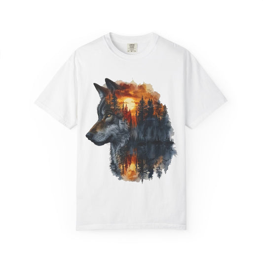 Wolf Reflection Garment-Dyed T-Shirt, Nature Tee, Wilderness Shirt, Animal Lover Clothing, Gift for Outdoorsy Friends