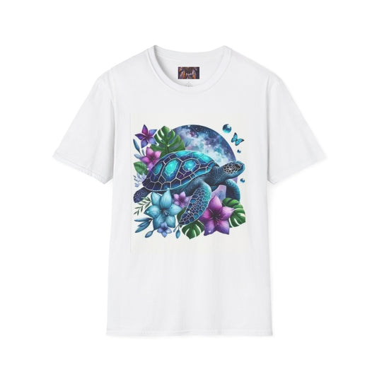 Ocean-Inspired Turtle T-Shirt, Casual Tee, Nature Lover Gift, Beachwear, Summer Fashion, Unisex Softstyle Tee
