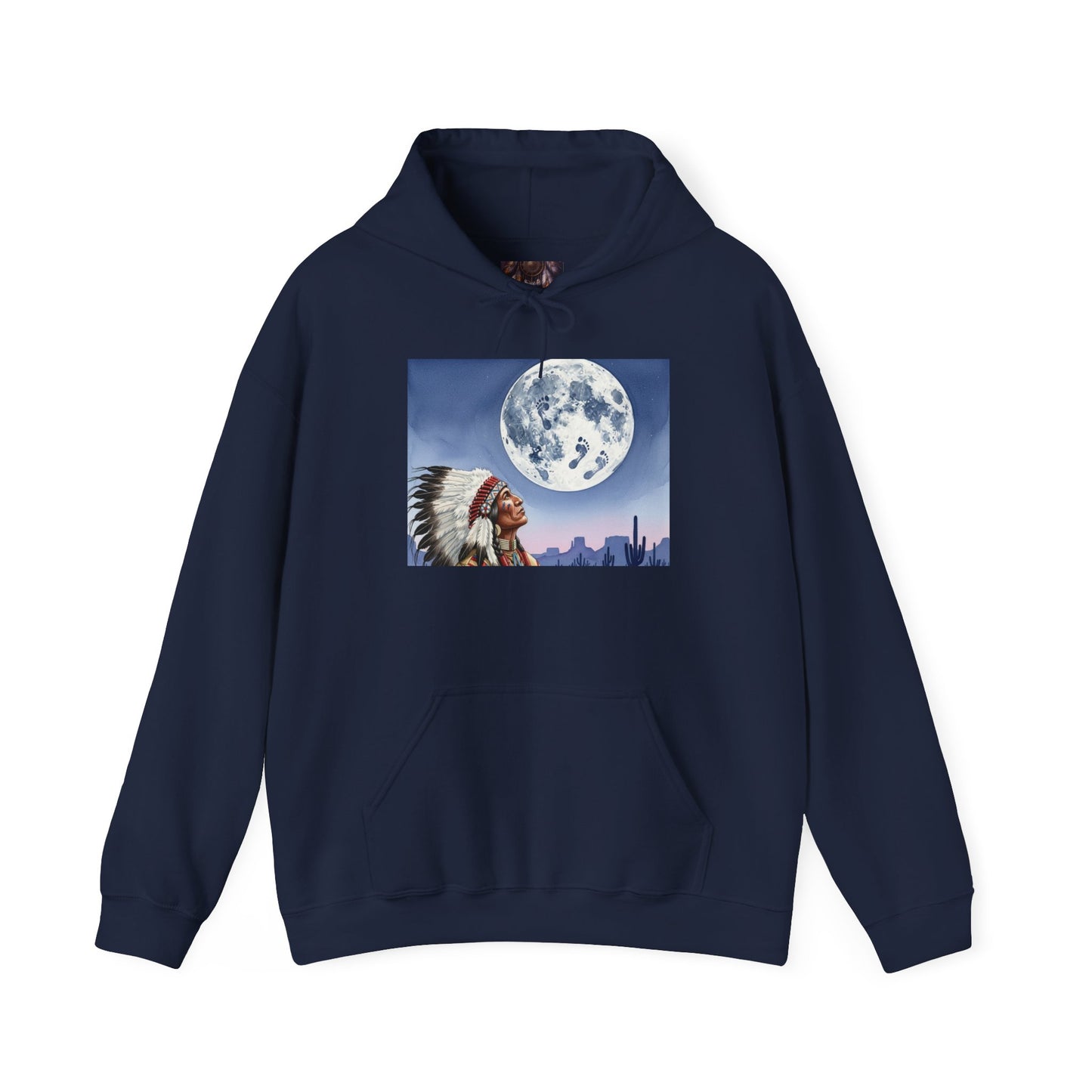Moonlit Wisdom Hoodie: Embrace Adventure, Native American Art Sweatshirt, Inspirational Gift, Casual Wear, Unisex Hoodie