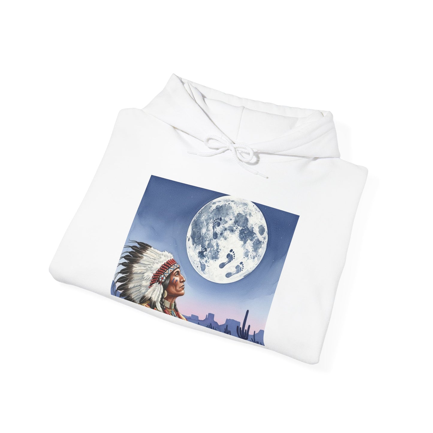 Moonlit Wisdom Hoodie: Embrace Adventure, Native American Art Sweatshirt, Inspirational Gift, Casual Wear, Unisex Hoodie