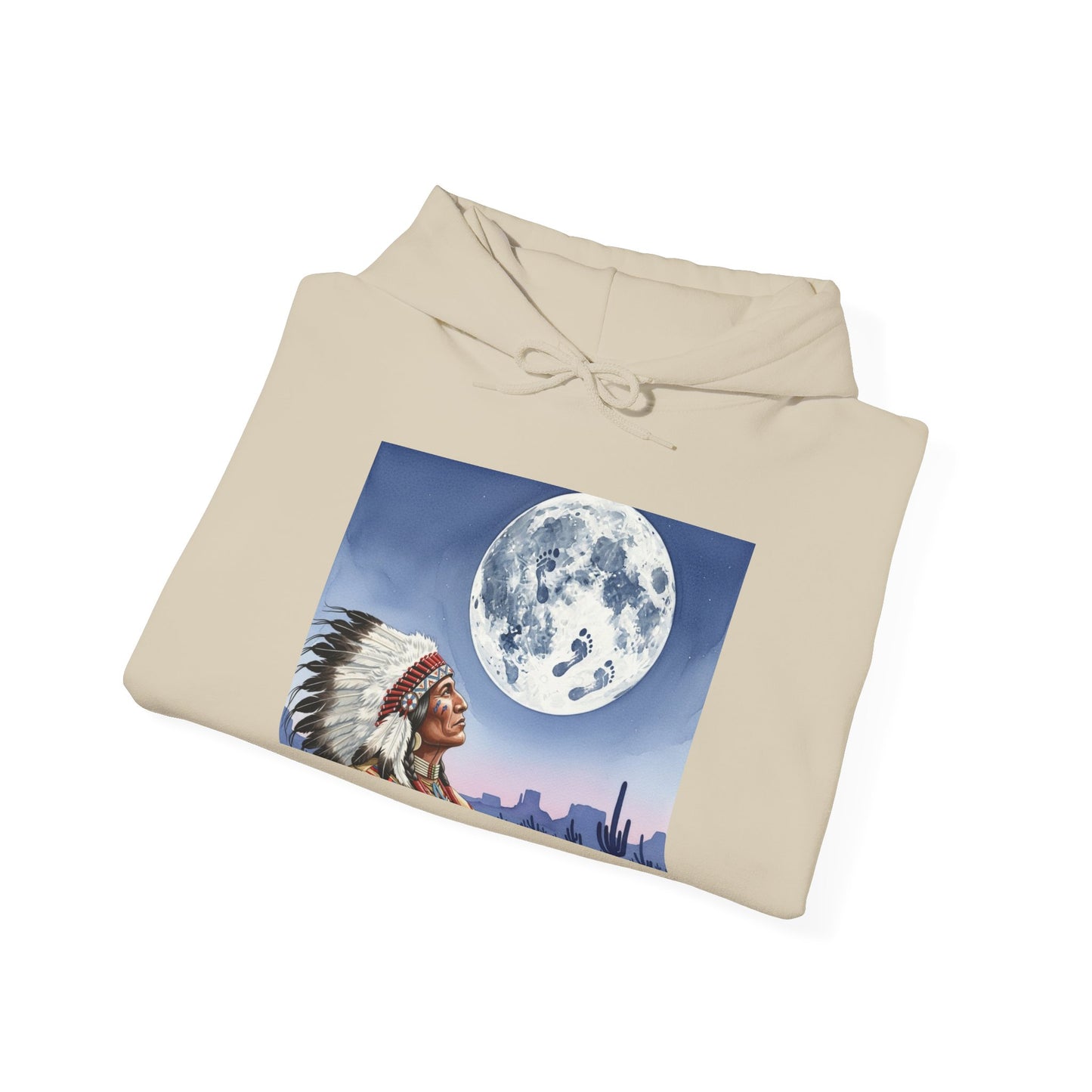 Moonlit Wisdom Hoodie: Embrace Adventure, Native American Art Sweatshirt, Inspirational Gift, Casual Wear, Unisex Hoodie