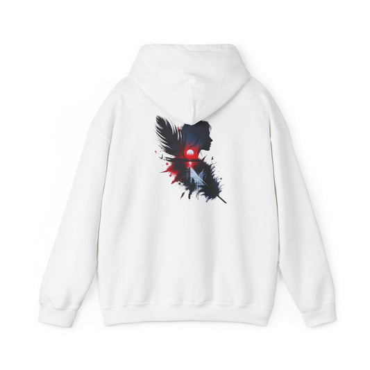 Artistic Feather Graphic Hoodie for Cozy Vibes, Unisex Sweatshirt, Layer for Fall, Gift for Nature Lovers, Casual Wear, Stylish Comfort
