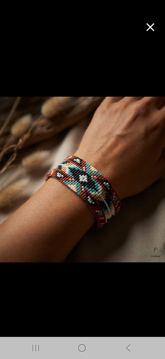 Red Arrow Handmade Beaded Bracelet