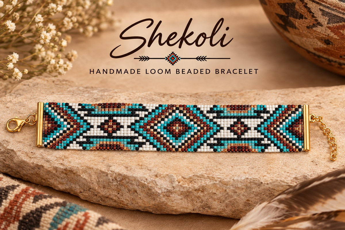 Turquoise Green- Handmade Loom Beaded Bracelet