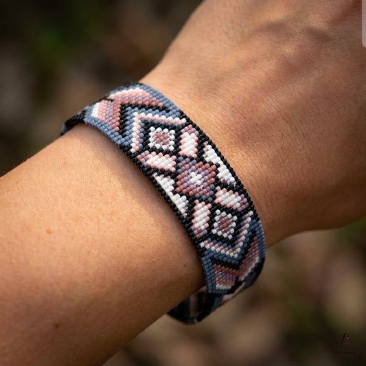 Satin Feather Handmade Loom Beaded Bracelet