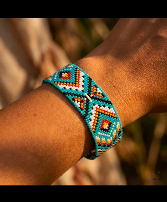 Turquoise Arrow Handmade Beaded Bracelet