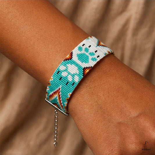 Paw Stripe Handmade Loom Beaded Bracelet