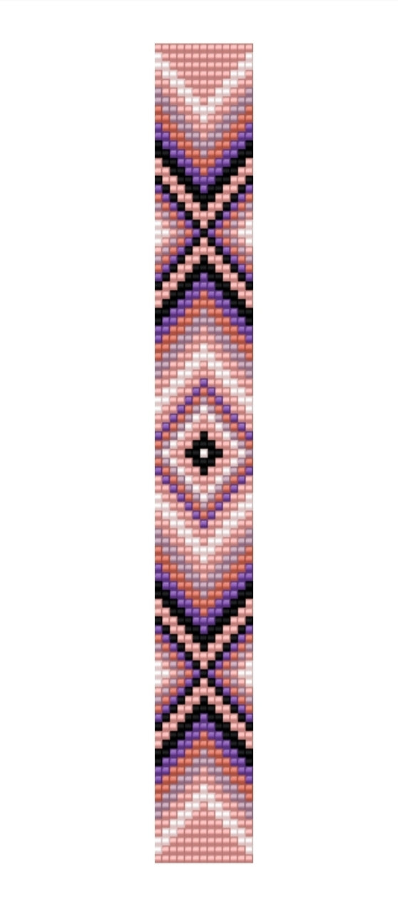 Pink Geometric Beaded Bracelet
